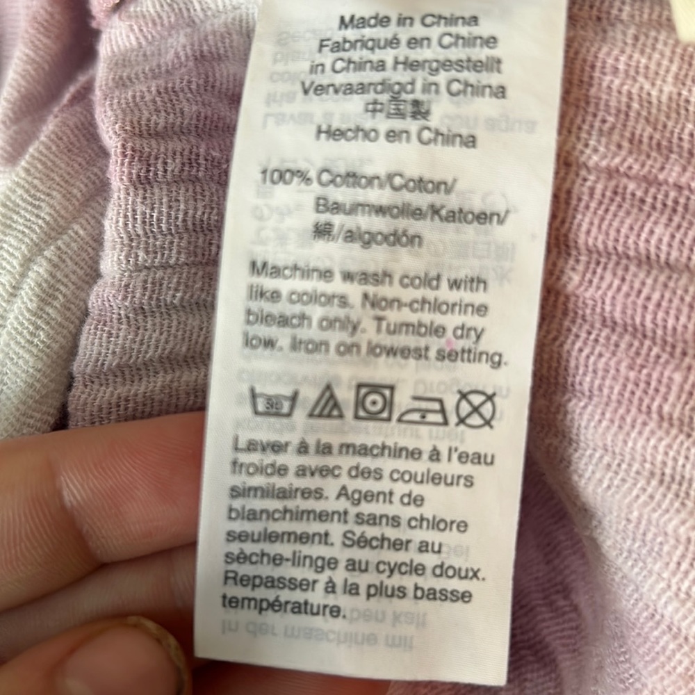 Madewell x Warm Purple and White Tie Dye Sweater Tank with Elastic Rope Tie M - Picture 7 of 8